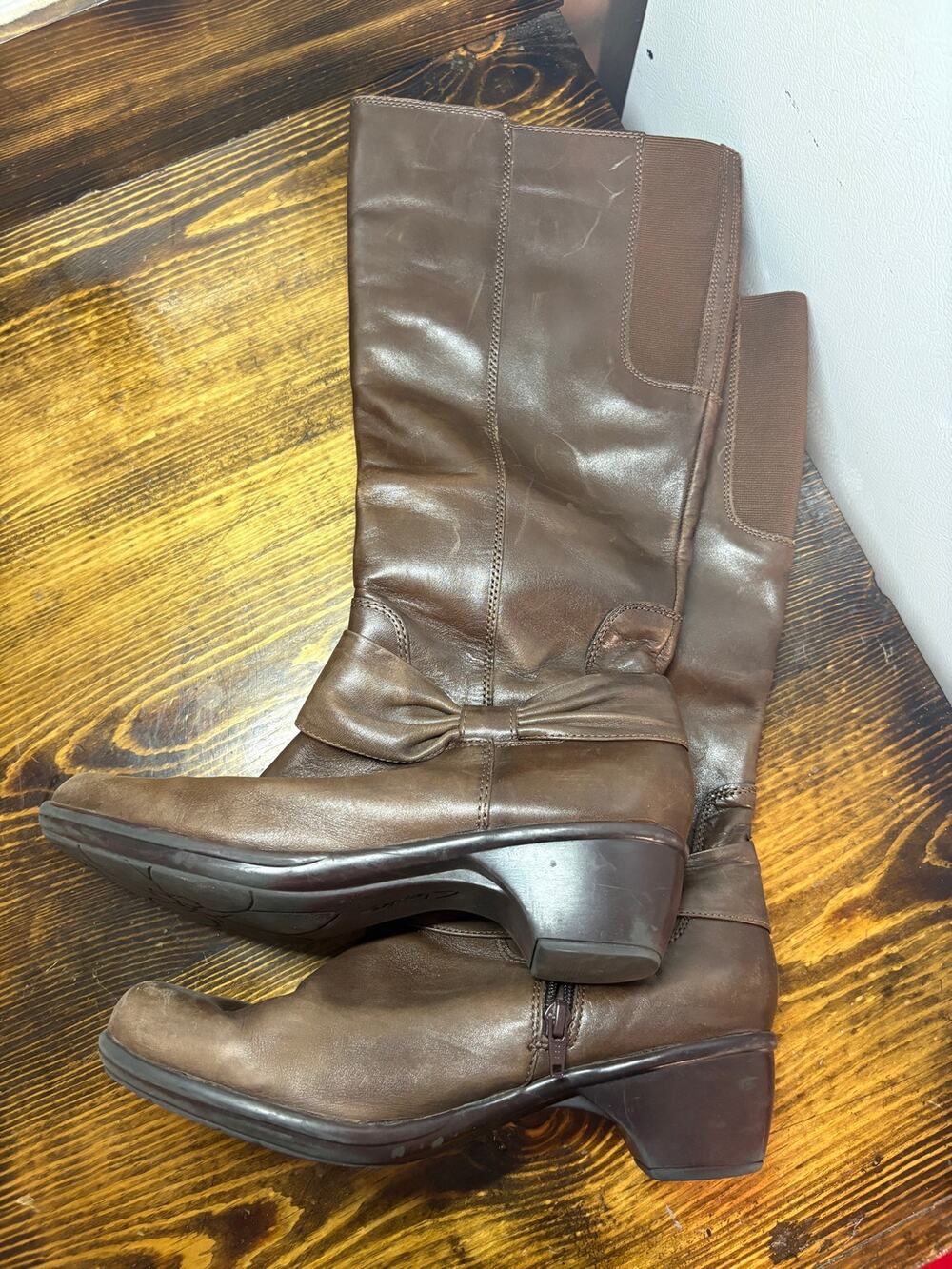 Clarks Brown Tall Boots Size 10